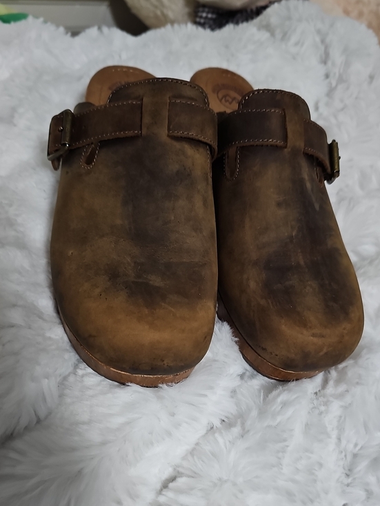 White Mountain Shoes - White Mountain Brown Leather Clog Mules